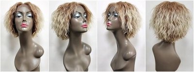 MD-SLFV-GAIA: SWISS LACE FRONT SHORT LOOSE WAVE WIG