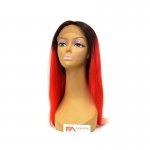 FA-FANCY T1B-RED-14": 100% VIRGIN HUMAN HAIR LACE FRONT WIG