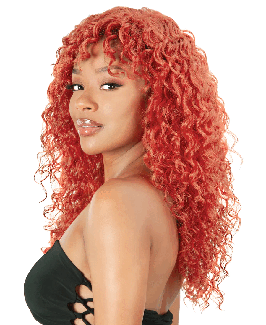 CH-CT193-EVELYN: LONG CURLY LAYERED CURLY BANG WIG - Click Image to Close