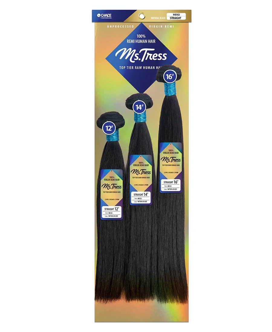 CH-MB3S4: REMI HUMAN HAIR 3 PCS BUNDLE STRAIGHT 16-18-20" WEAVES