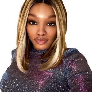 MD-LPW-DEBRA: HD LACE PART OFF CENTER PART STRAIGHT PAGE BOY STYLE WIG