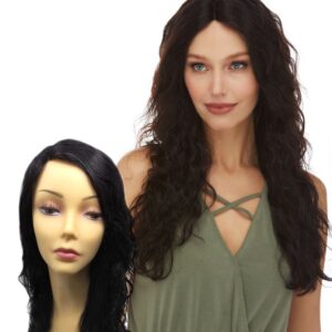 WB-HL-DENISE: BRAZILIAN LACE FRONT REMY NATURAL HUMAN HAIR FREE PART LONG WIG